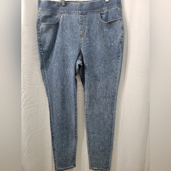 Lane Bryan Pull- On Fit Embellished High Rise Jegging Women's New Size 18 - Picture 2 of 12